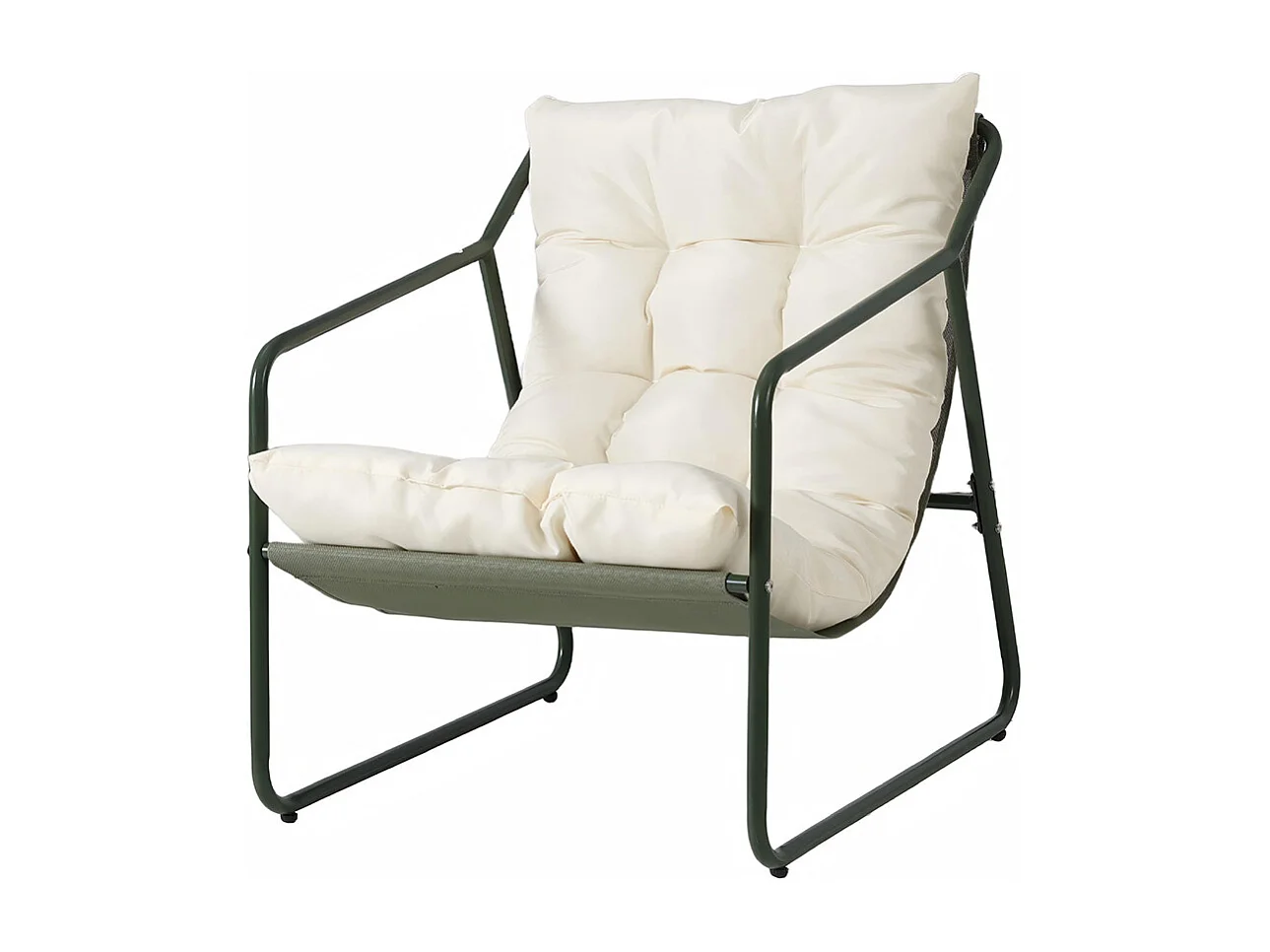 Ensemble de jardin 2 fauteuils vert kaki avec table basse ATRANI
