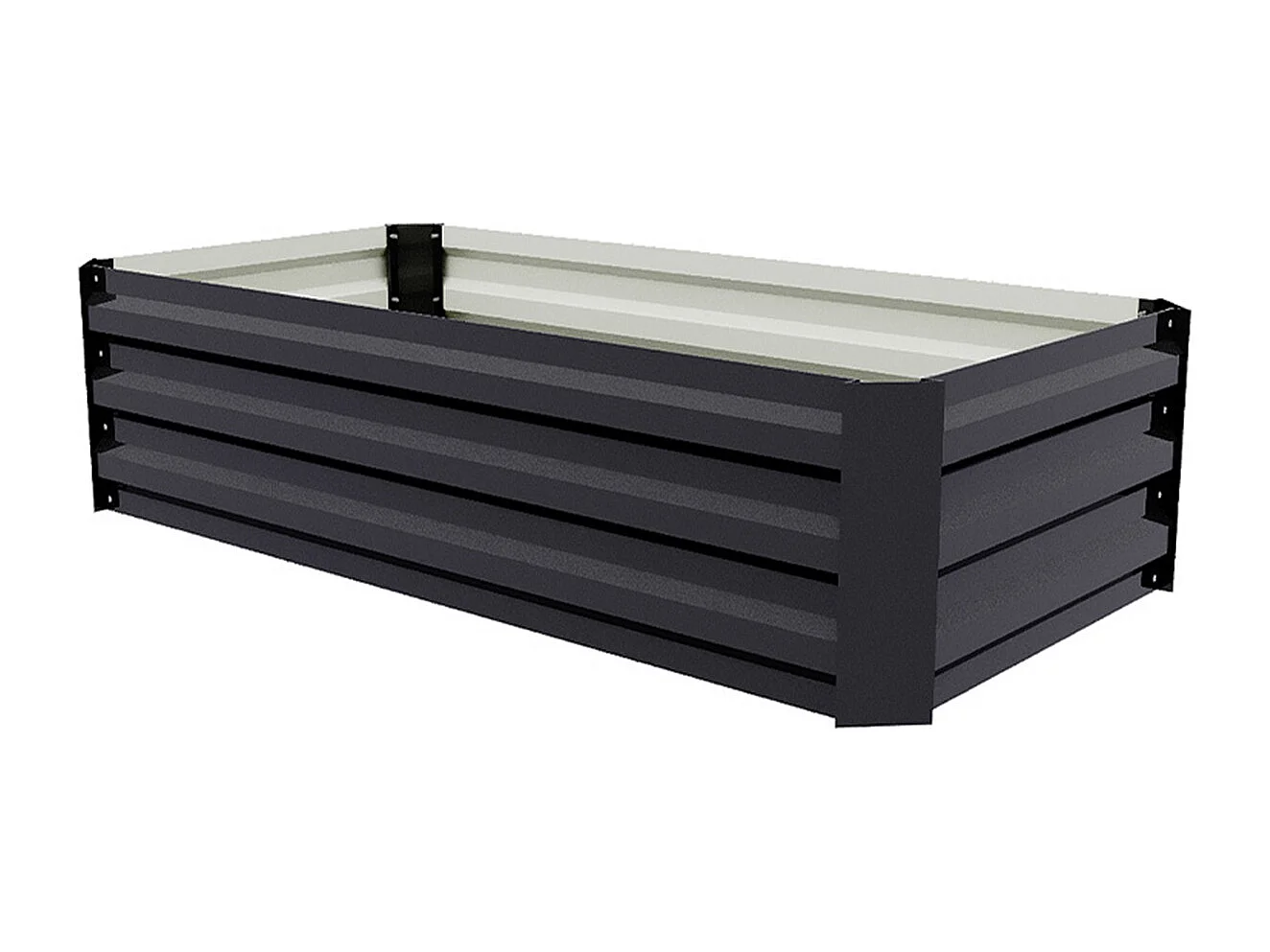 Anthracite Galvanised Steel Rectangular Raised Garden Bed - 100 x 60cm