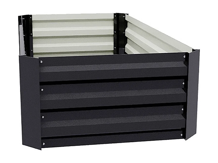 Anthracite Galvanised Steel Rectangular Raised Garden Bed - 100 x 60cm