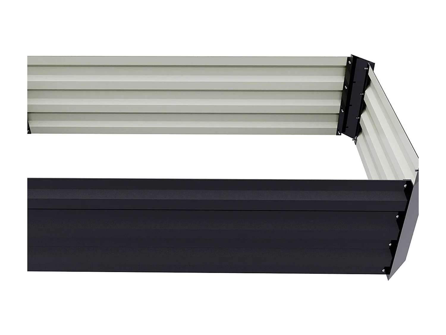 Anthracite Galvanised Steel Rectangular Raised Garden Bed - 100 x 60cm