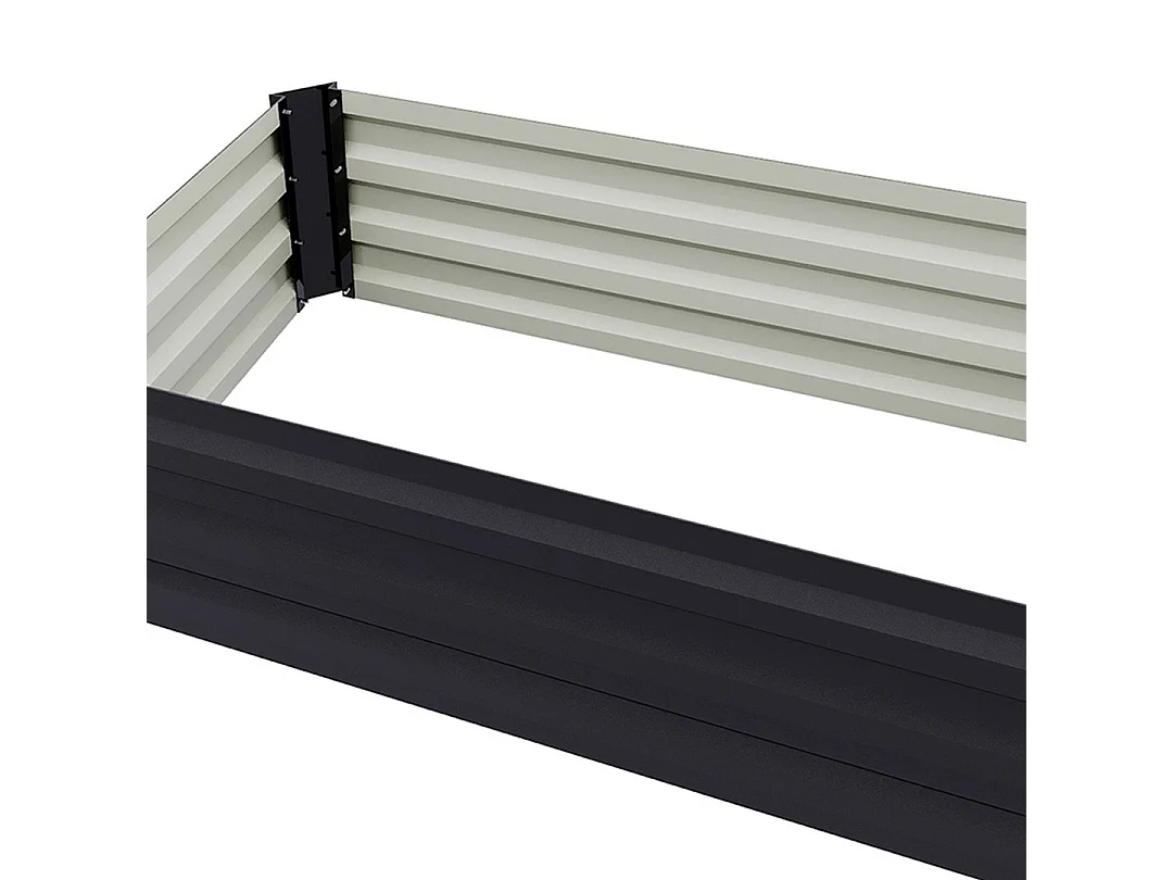 Anthracite Galvanised Steel Rectangular Raised Garden Bed - 100 x 60cm