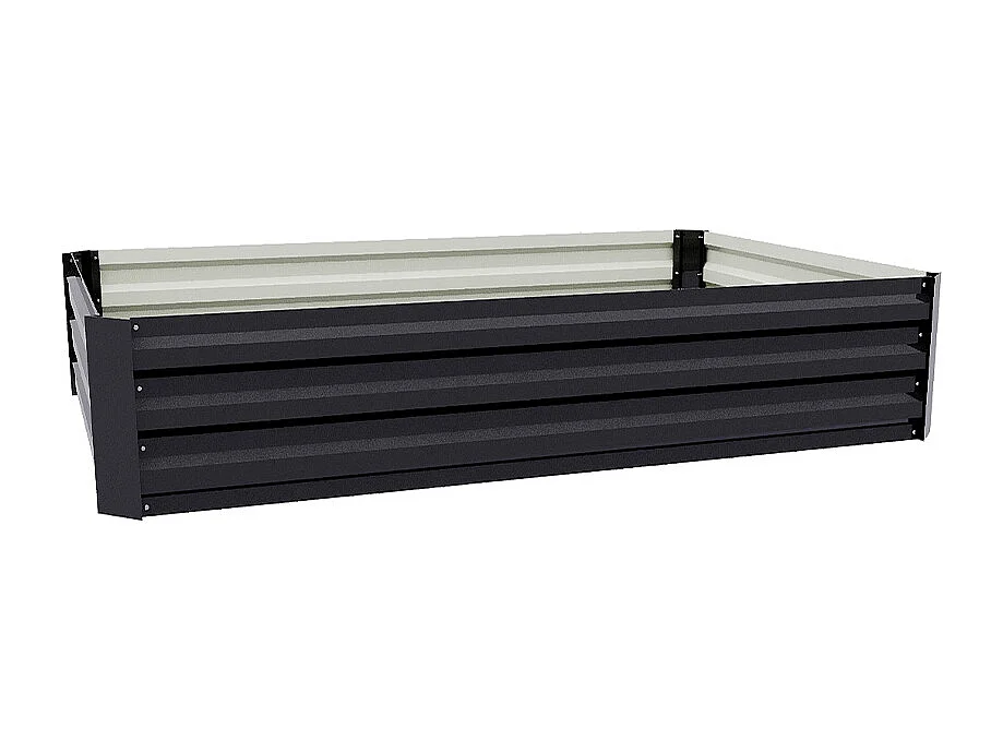 Anthracite Galvanised Steel Rectangular Raised Garden Bed - 120 x 90cm