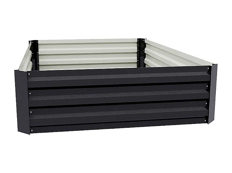 Anthracite Galvanised Steel Rectangular Raised Garden Bed - 120 x 90cm