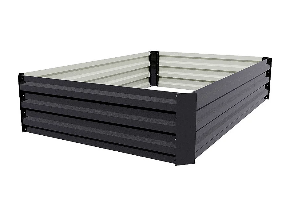 Anthracite Galvanised Steel Rectangular Raised Garden Bed - 120 x 90cm