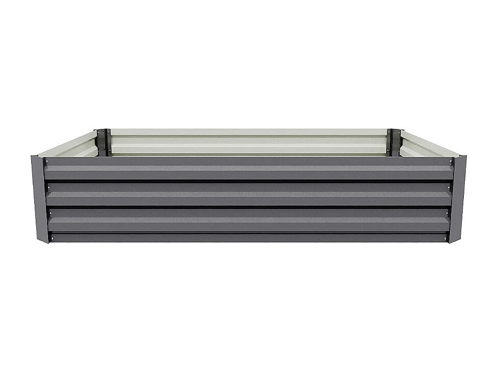 Grey Galvanised Steel Rectangular Raised Garden Bed - 120 x 90cm