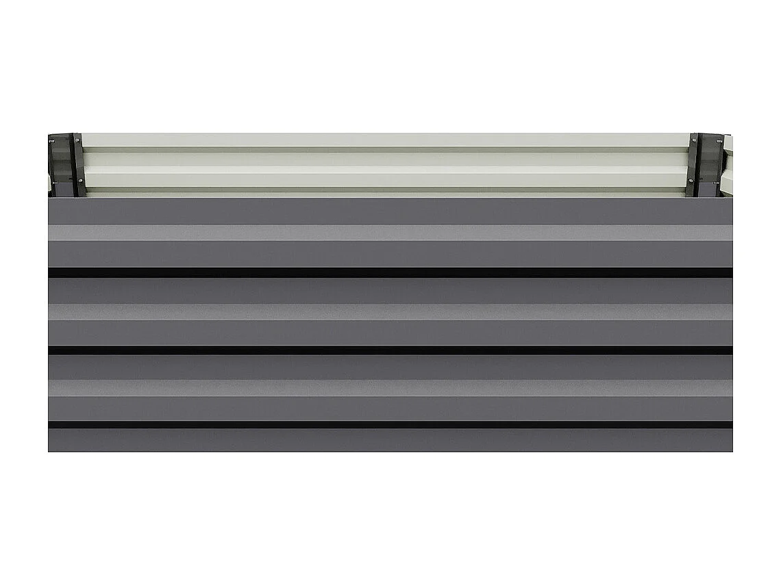 Grey Galvanised Steel Rectangular Raised Garden Bed - 120 x 90cm