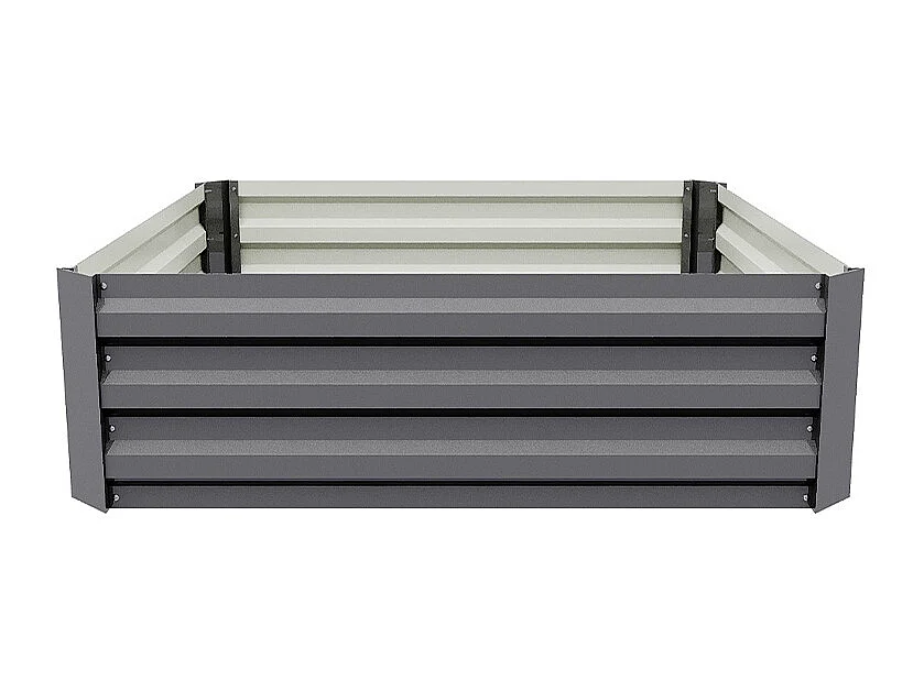 Grey Galvanised Steel Rectangular Raised Garden Bed - 100 x 100cm