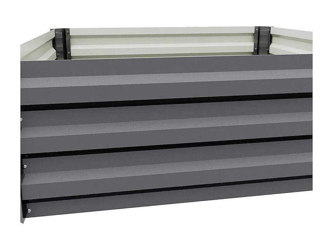 Grey Galvanised Steel Rectangular Raised Garden Bed - 100 x 100cm