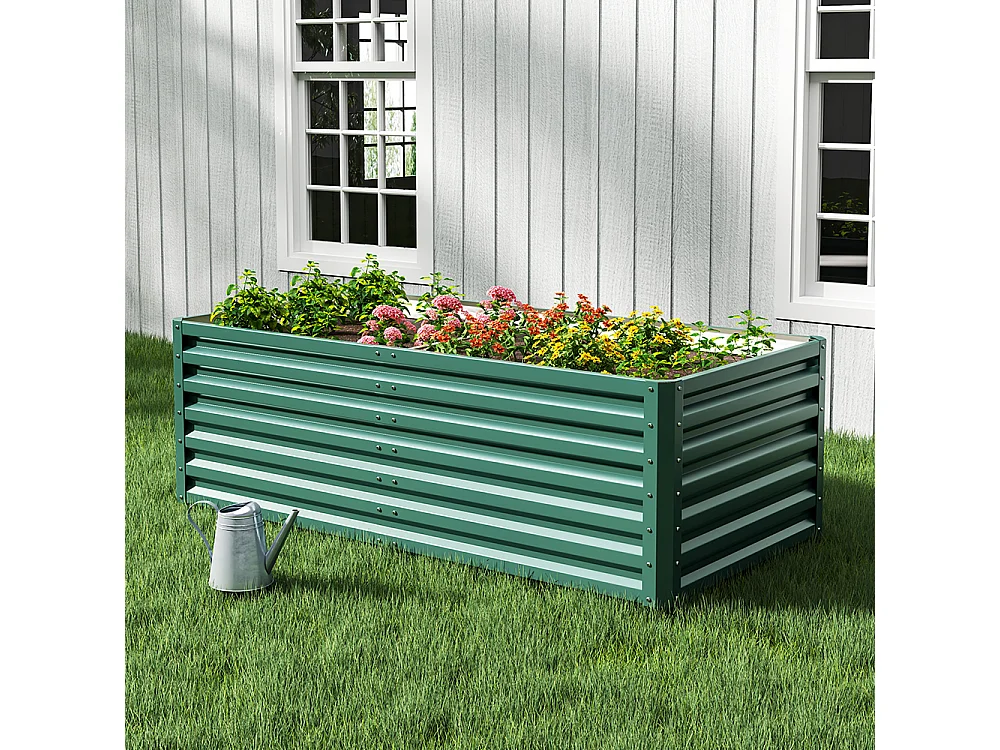 180 x 91cm Rectangular Zinc Steel Colourbond Raised Garden Bed - Green