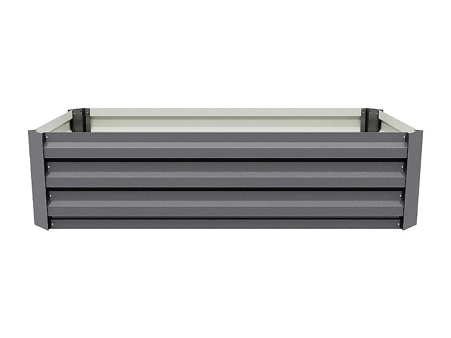 Grey Galvanised Steel Rectangular Raised Garden Bed - 100 x 60cm