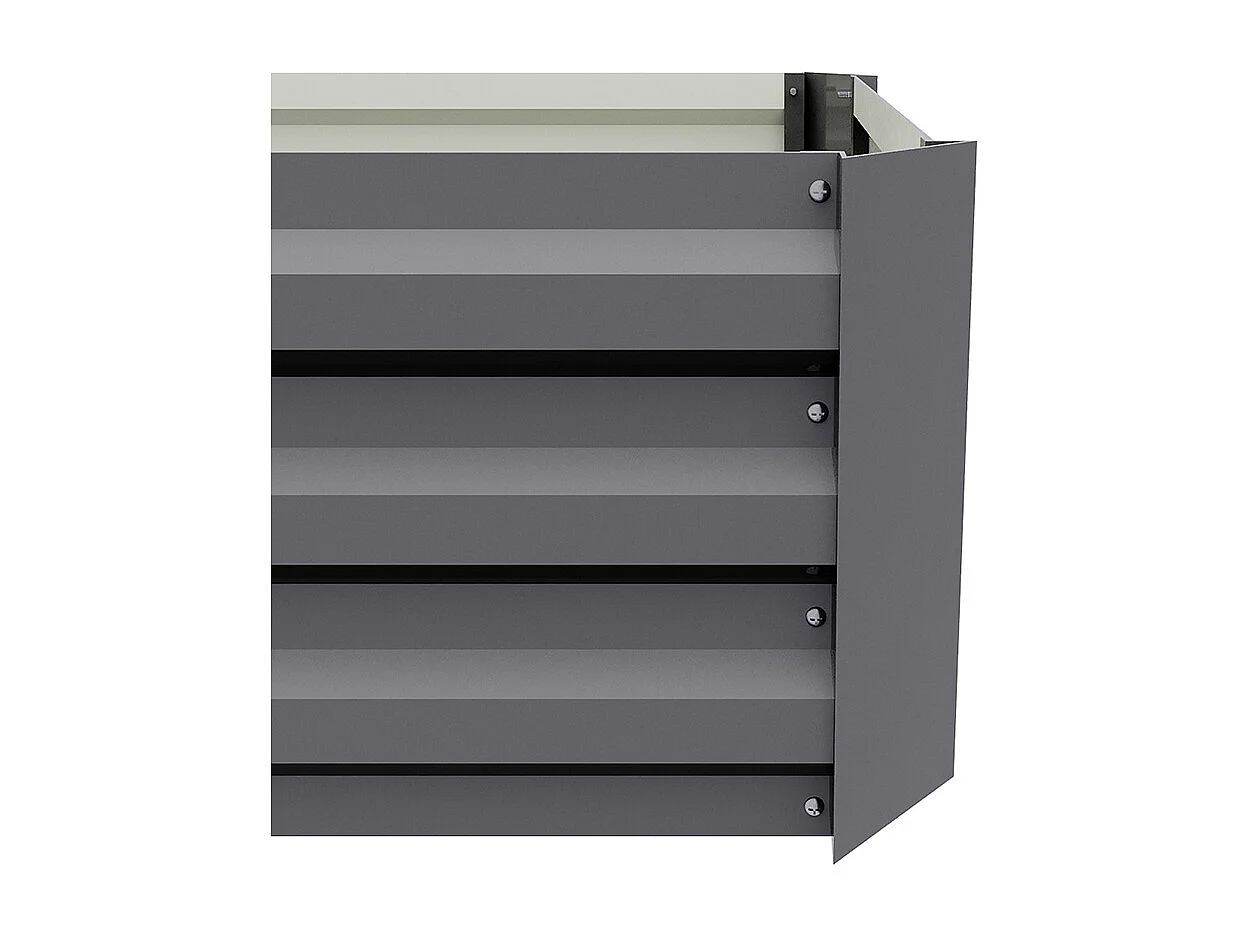 Grey Galvanised Steel Rectangular Raised Garden Bed - 100 x 60cm