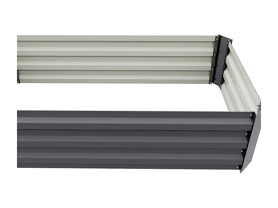 Grey Galvanised Steel Rectangular Raised Garden Bed - 100 x 60cm