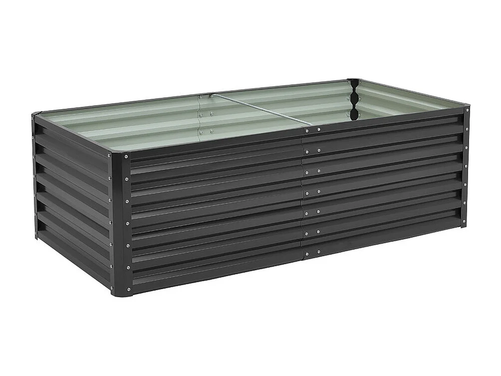 180 x 90cm Rectangular Zinc Steel Colourbond Raised Garden Bed - Anthracite