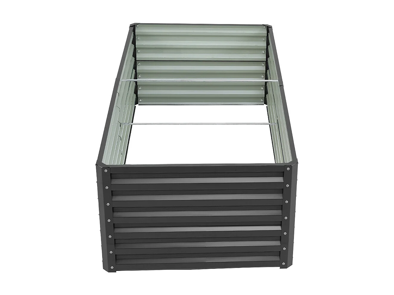 180 x 90cm Rectangular Zinc Steel Colourbond Raised Garden Bed - Anthracite