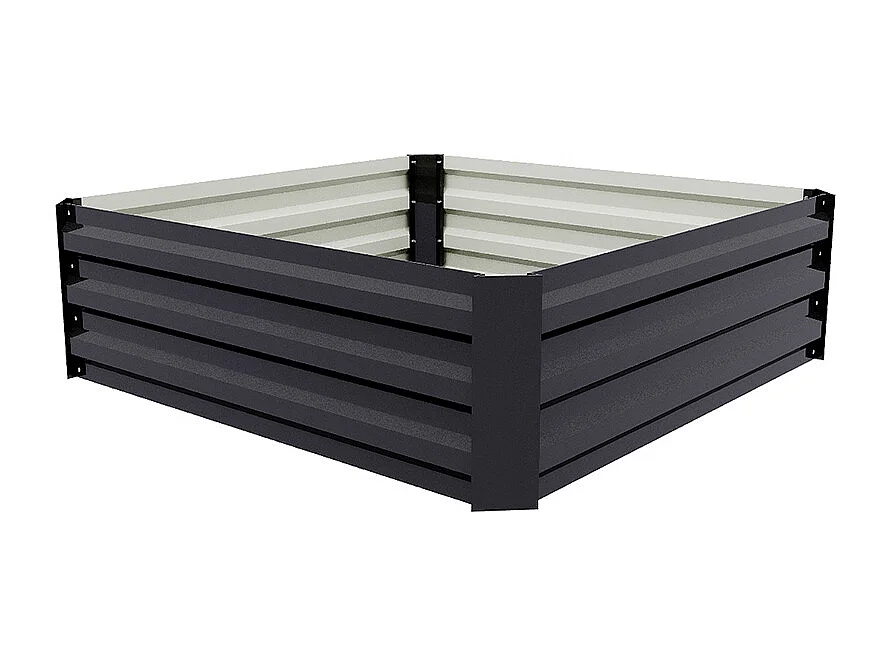 Anthracite Galvanised Steel Rectangular Raised Garden Bed - 100 x 100cm