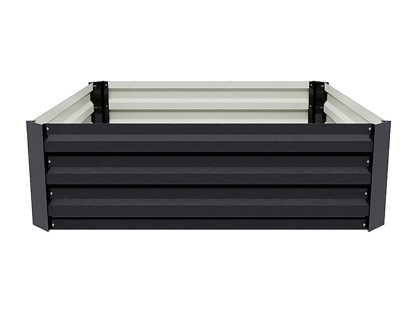 Anthracite Galvanised Steel Rectangular Raised Garden Bed - 100 x 100cm