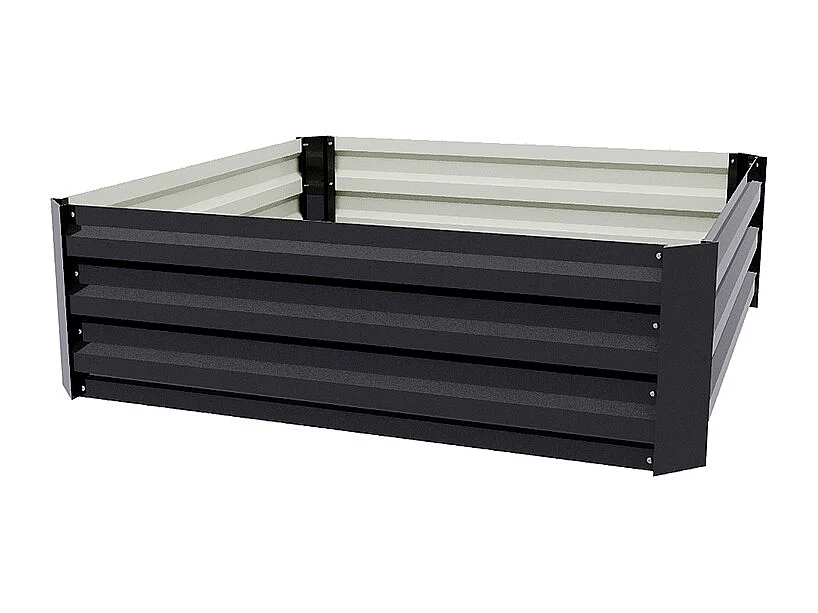 Anthracite Galvanised Steel Rectangular Raised Garden Bed - 100 x 100cm