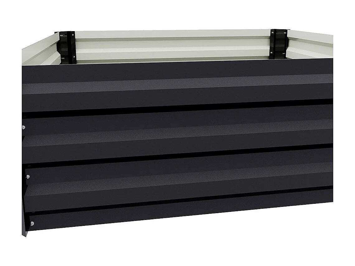 Anthracite Galvanised Steel Rectangular Raised Garden Bed - 100 x 100cm