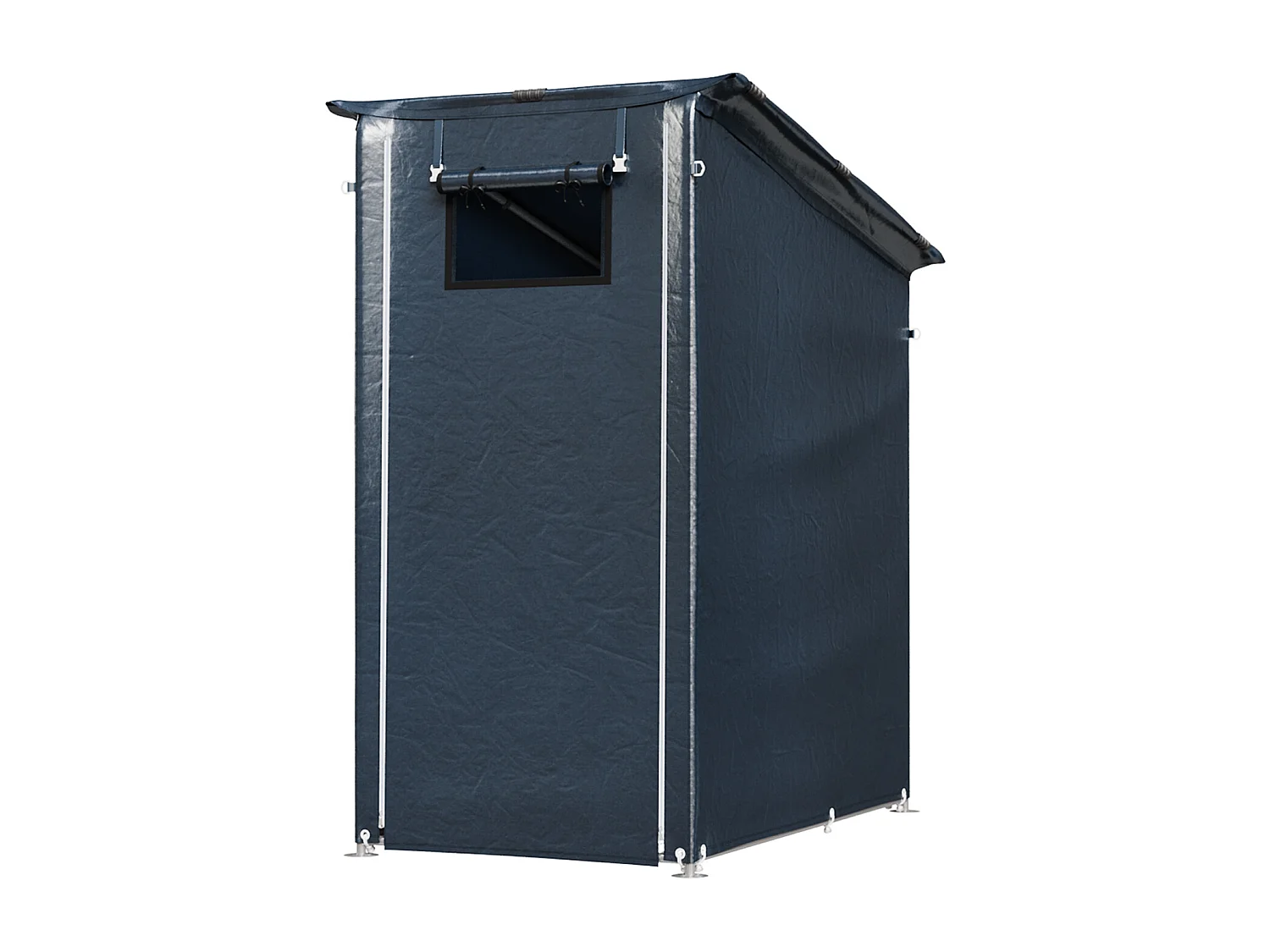 3 x 5ft Dark Grey Galvanised Steel & PE Fabric Outdoor Storage Shelter