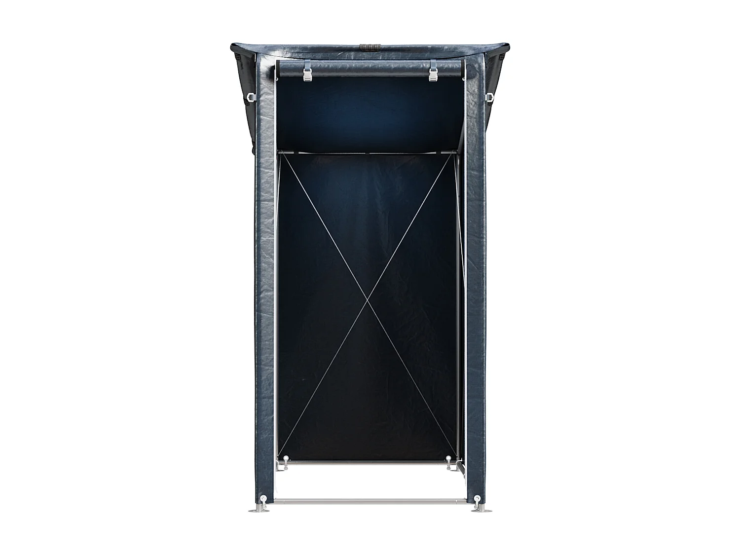 3 x 5ft Dark Grey Galvanised Steel & PE Fabric Outdoor Storage Shelter