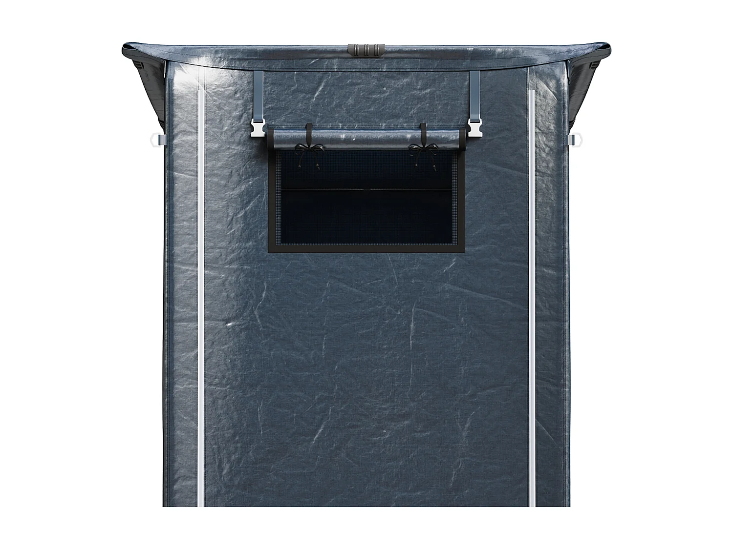 3 x 5ft Dark Grey Galvanised Steel & PE Fabric Outdoor Storage Shelter