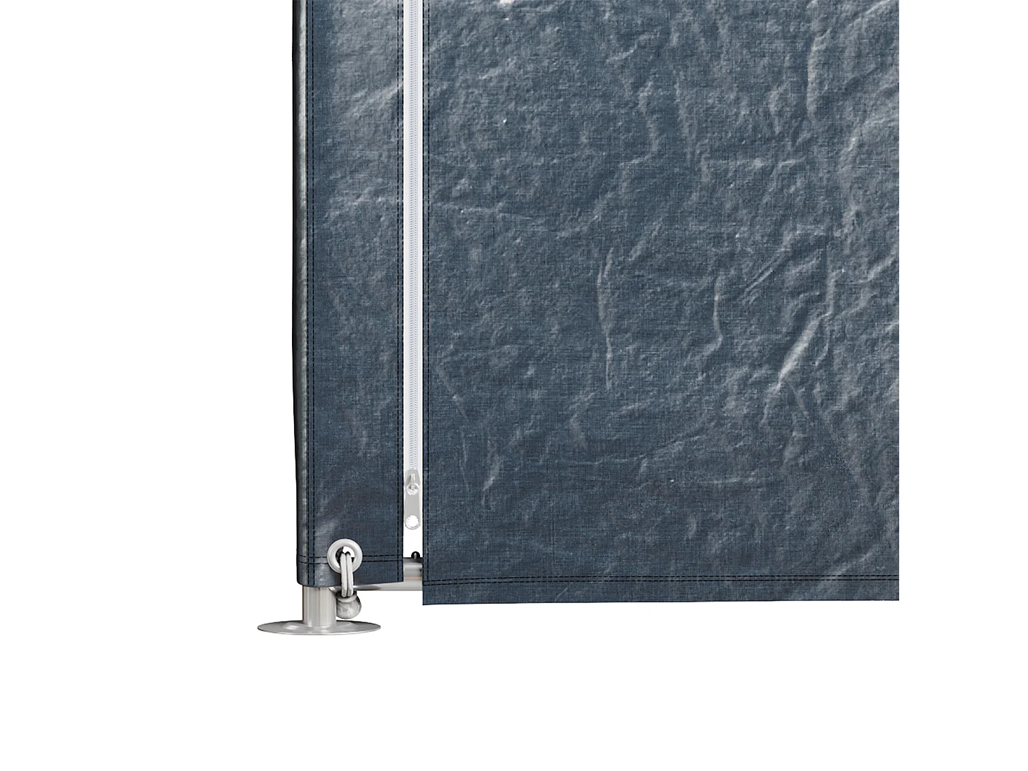 3 x 5ft Dark Grey Galvanised Steel & PE Fabric Outdoor Storage Shelter