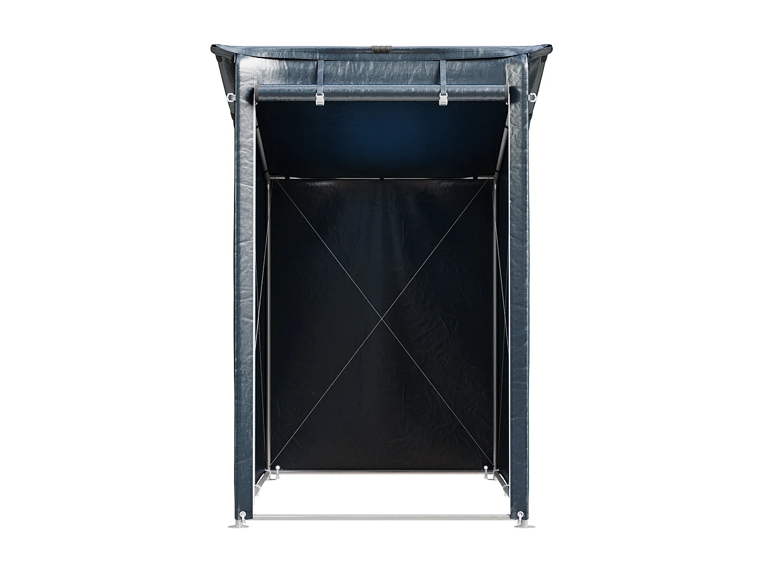 4 x 6ft Dark Grey Galvanised Steel & PE Fabric Outdoor Storage Shelter