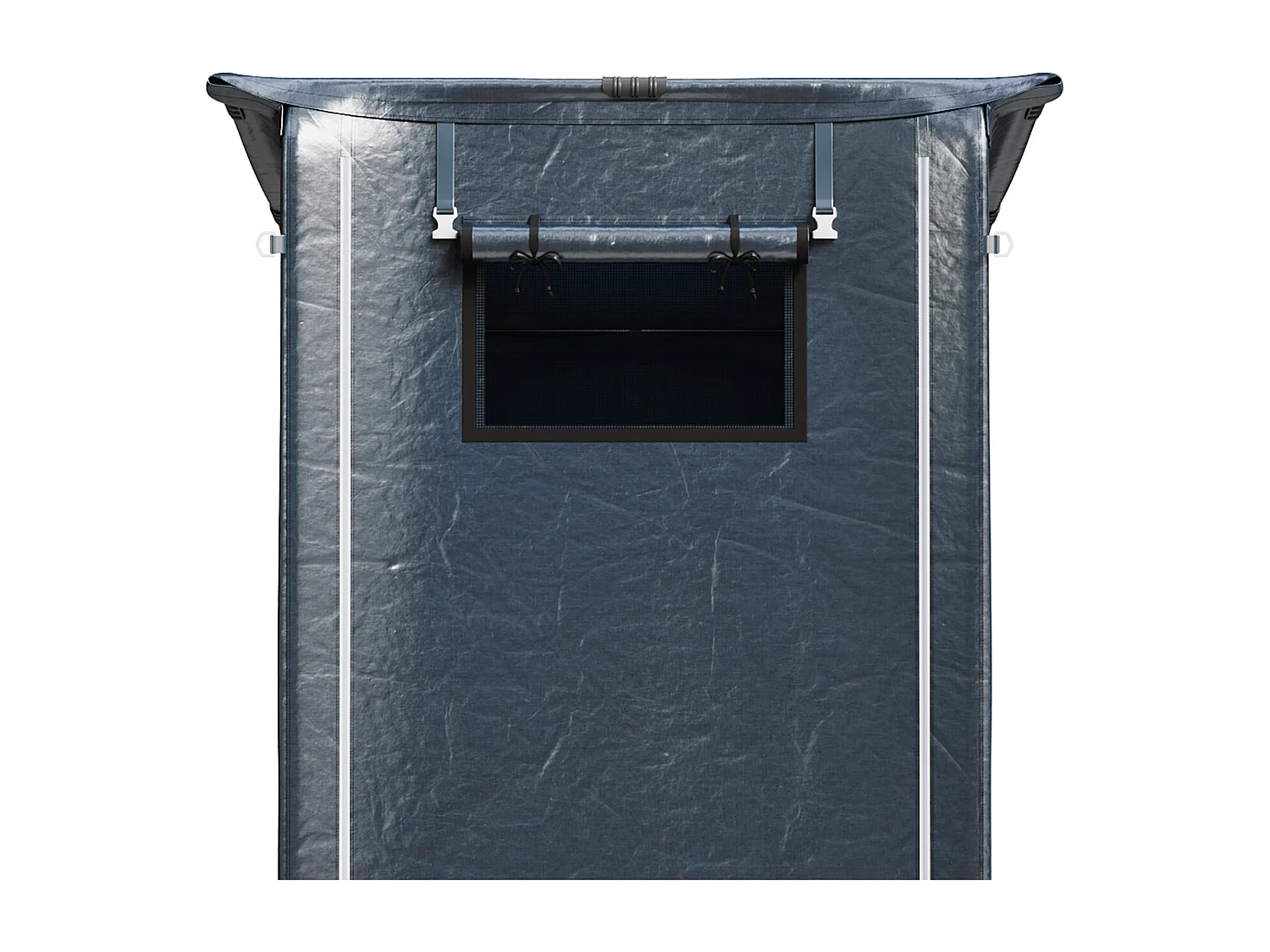 4 x 6ft Dark Grey Galvanised Steel & PE Fabric Outdoor Storage Shelter
