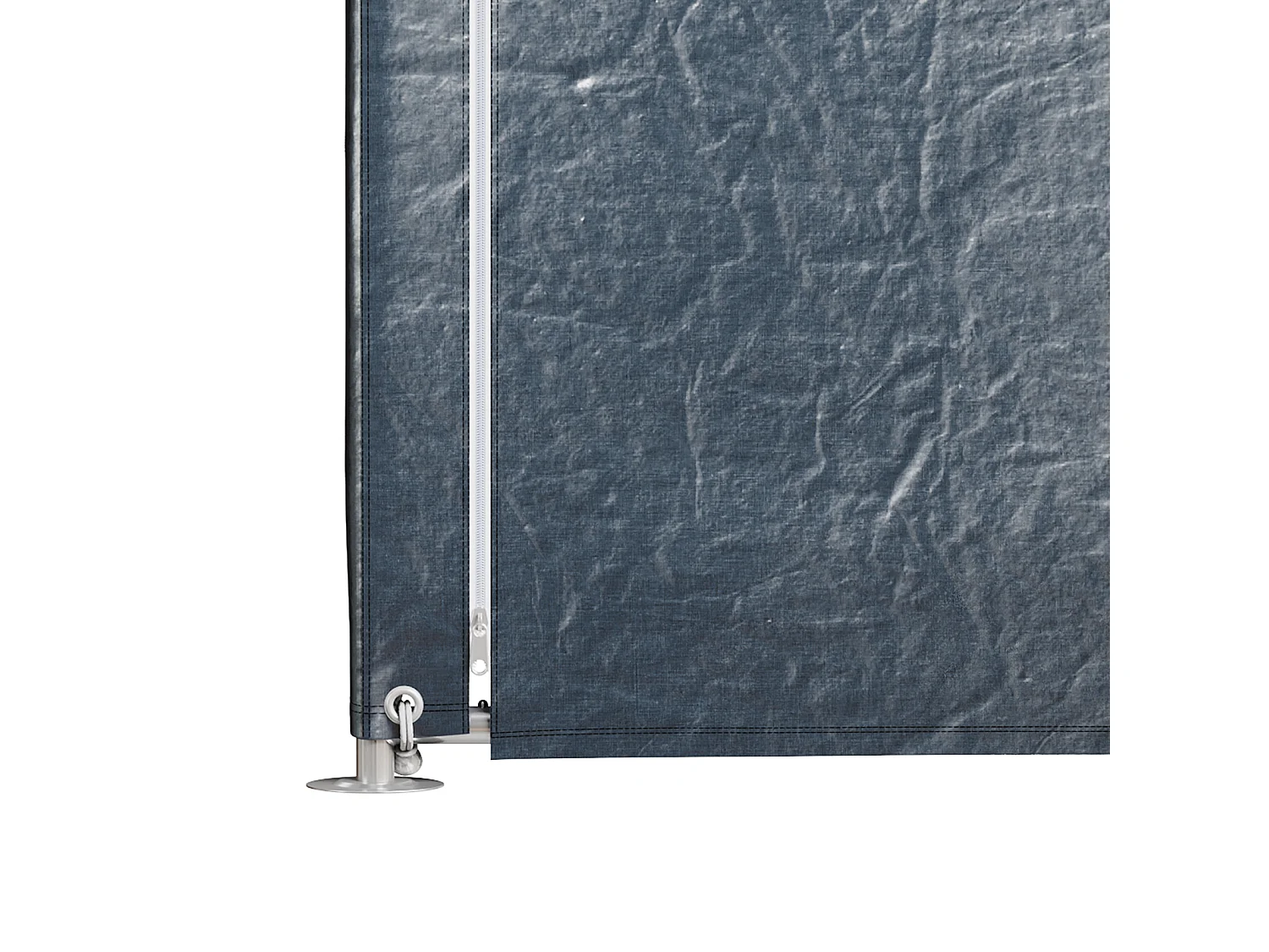 4 x 6ft Dark Grey Galvanised Steel & PE Fabric Outdoor Storage Shelter