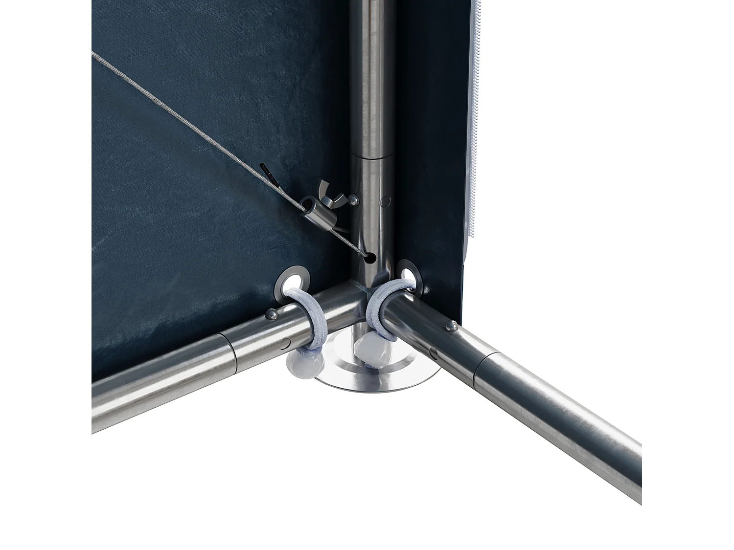 4 x 6ft Dark Grey Galvanised Steel & PE Fabric Outdoor Storage Shelter
