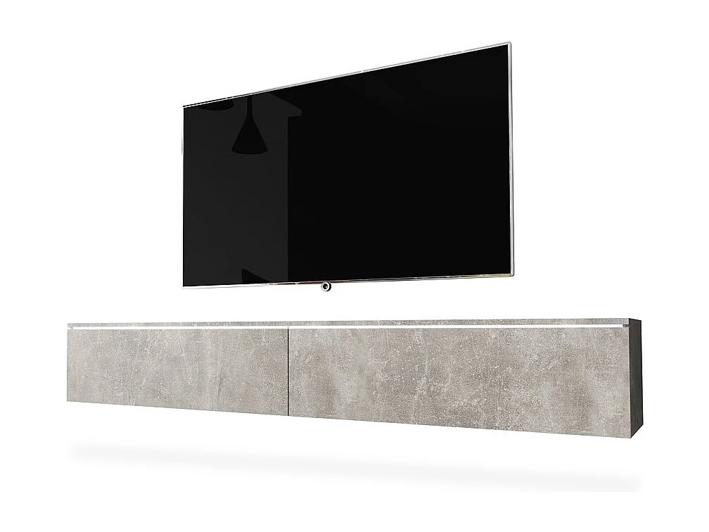 Mueble de TV LOWBOARD D 140 cm, mueble de televisión, mueble de salón, sin iluminación LED, color hormigón