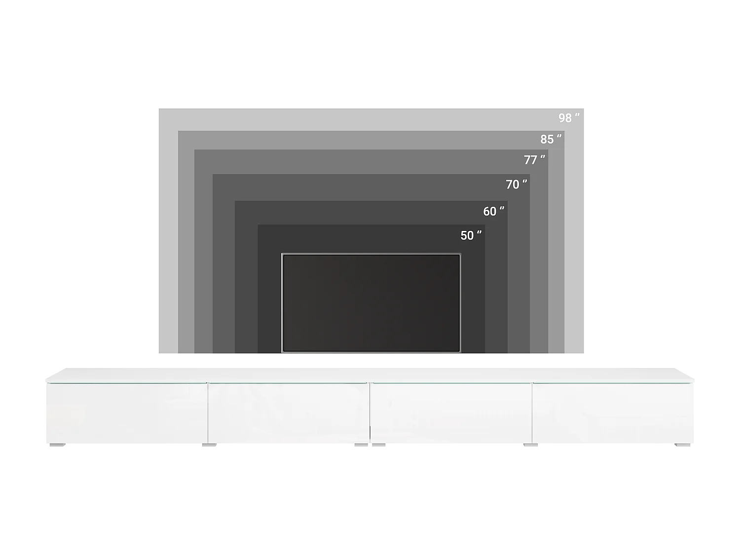 Mueble de TV LOWBOARD D 300 cm, mueble de televisión, mueble de salón, iluminación LED incluida, color wotan