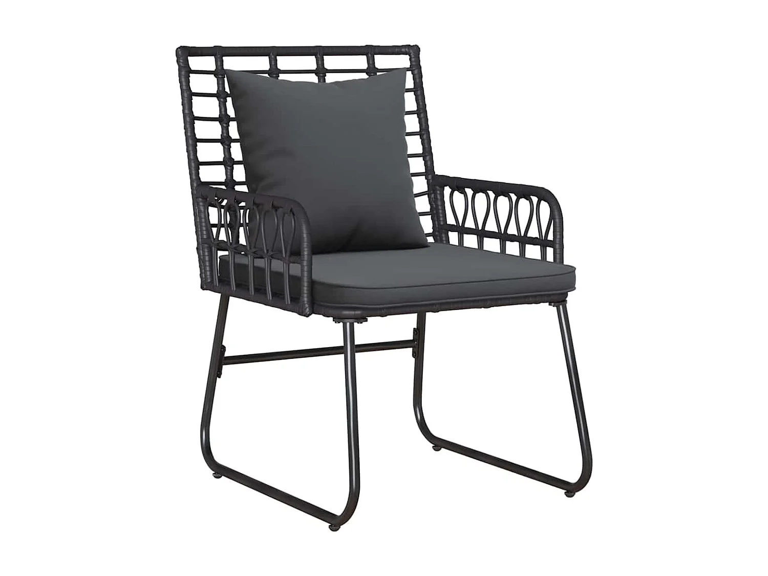 Conjunto de Muebles de Jardín con cojín 4 pcs Negro y Antracita