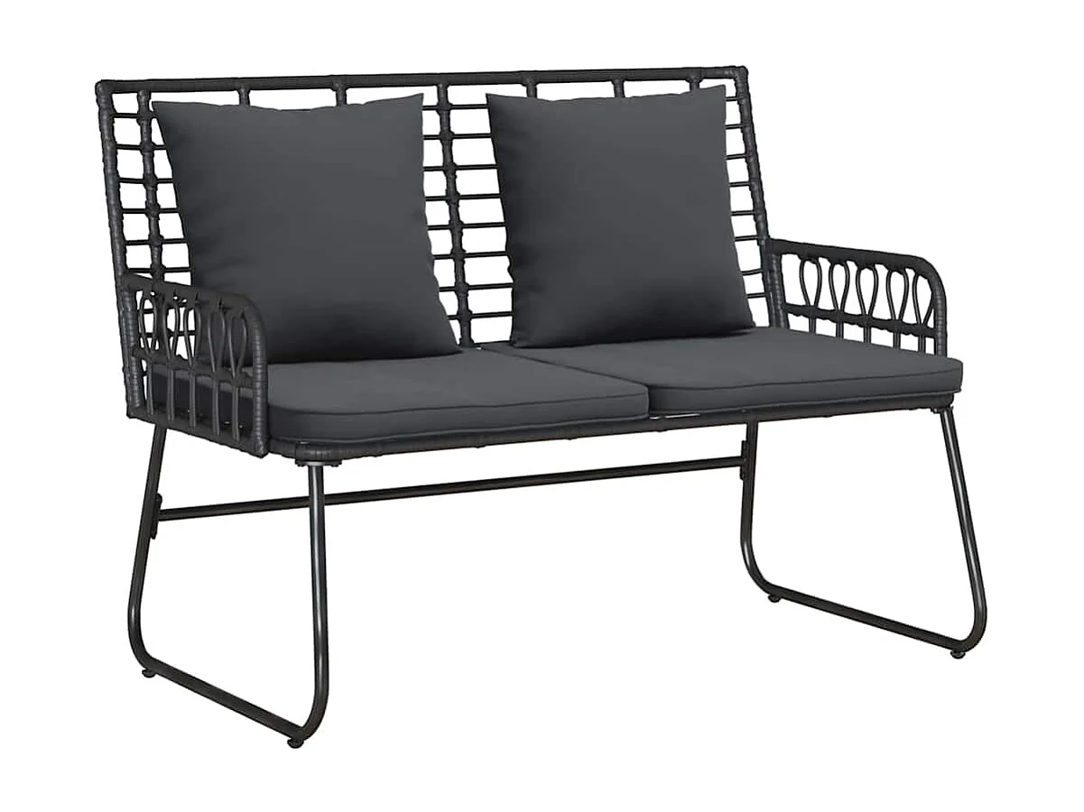 Conjunto de Muebles de Jardín con cojín 4 pcs Negro y Antracita