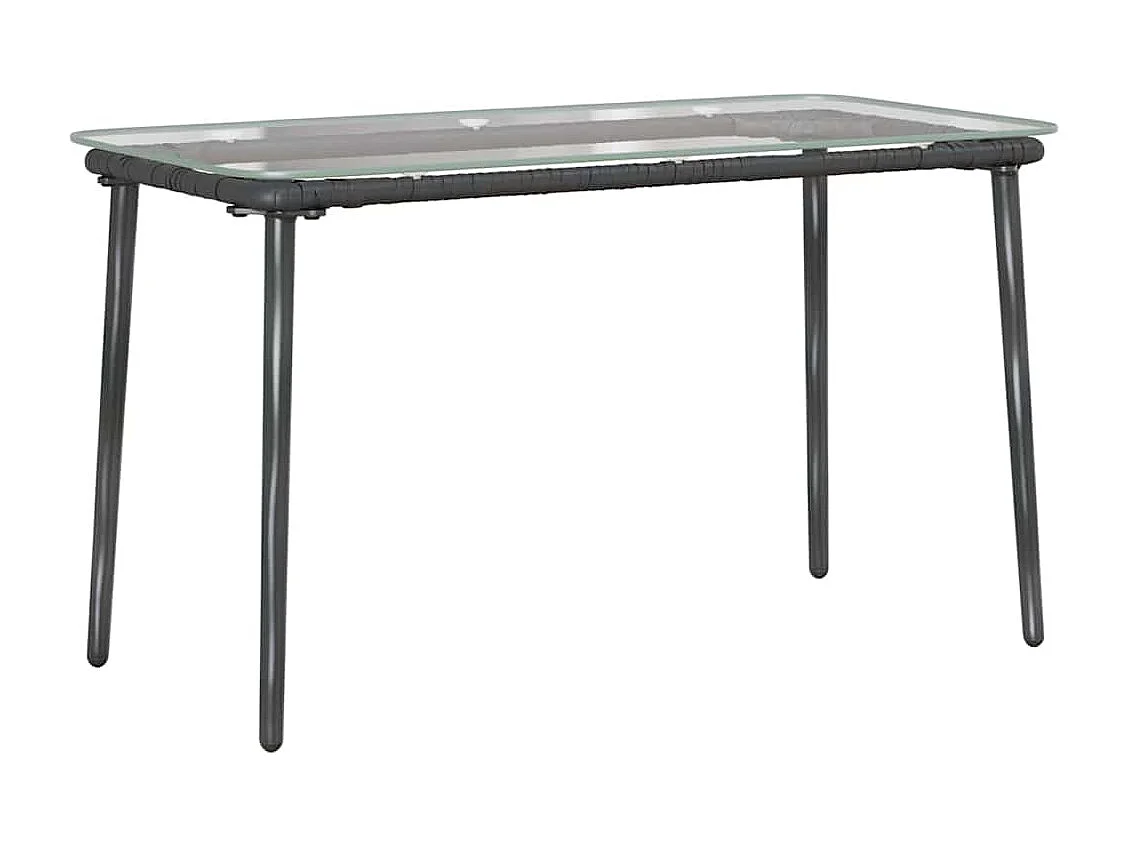 Conjunto de Muebles de Jardín con cojín 4 pcs Negro y Antracita