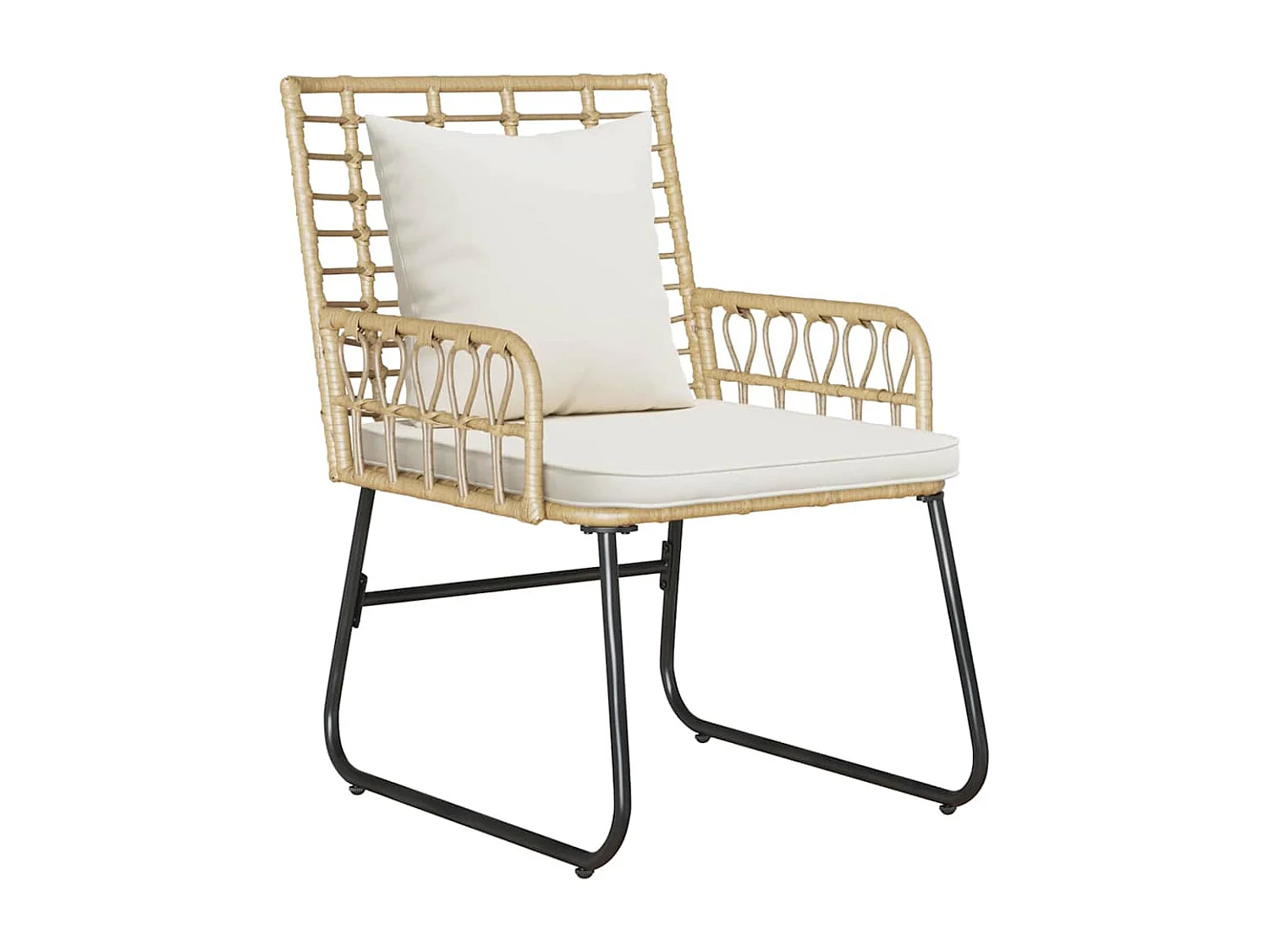 Conjunto de Muebles de Jardín con cojín 4 pcs Negro y Antracita