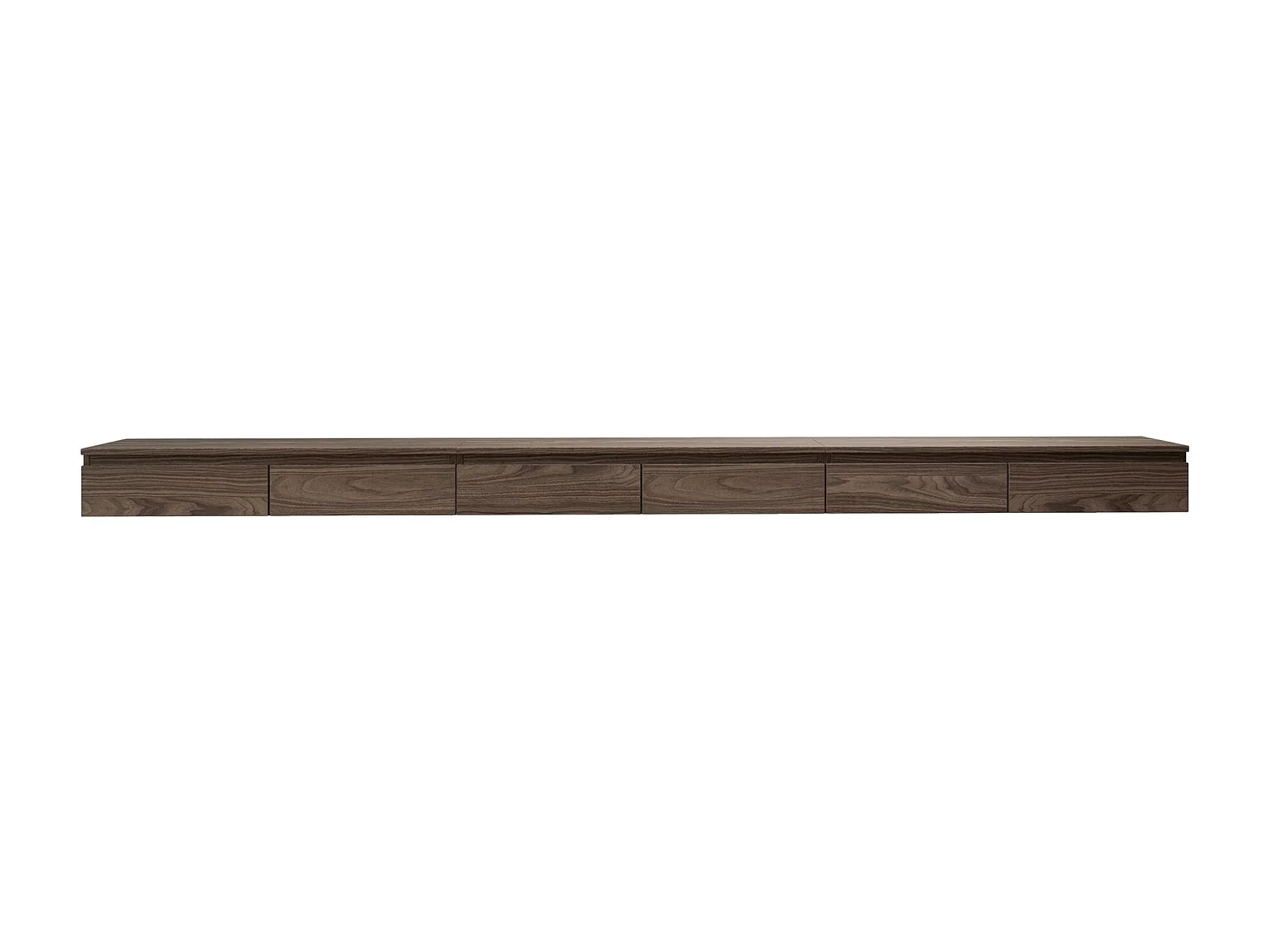 TV-Hängeboard 2-türig - Holzoptik Walnuss Wisconsin - 300 cm - BEMMI SLIM