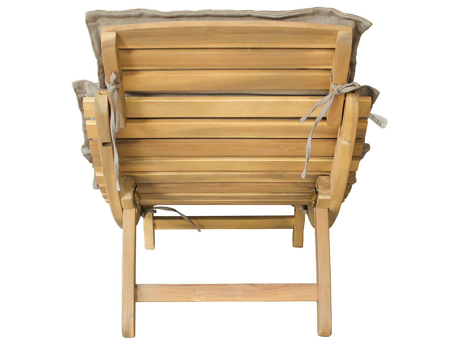 Bain de soleil pliant en acacia massif KOMODO - coussin sable