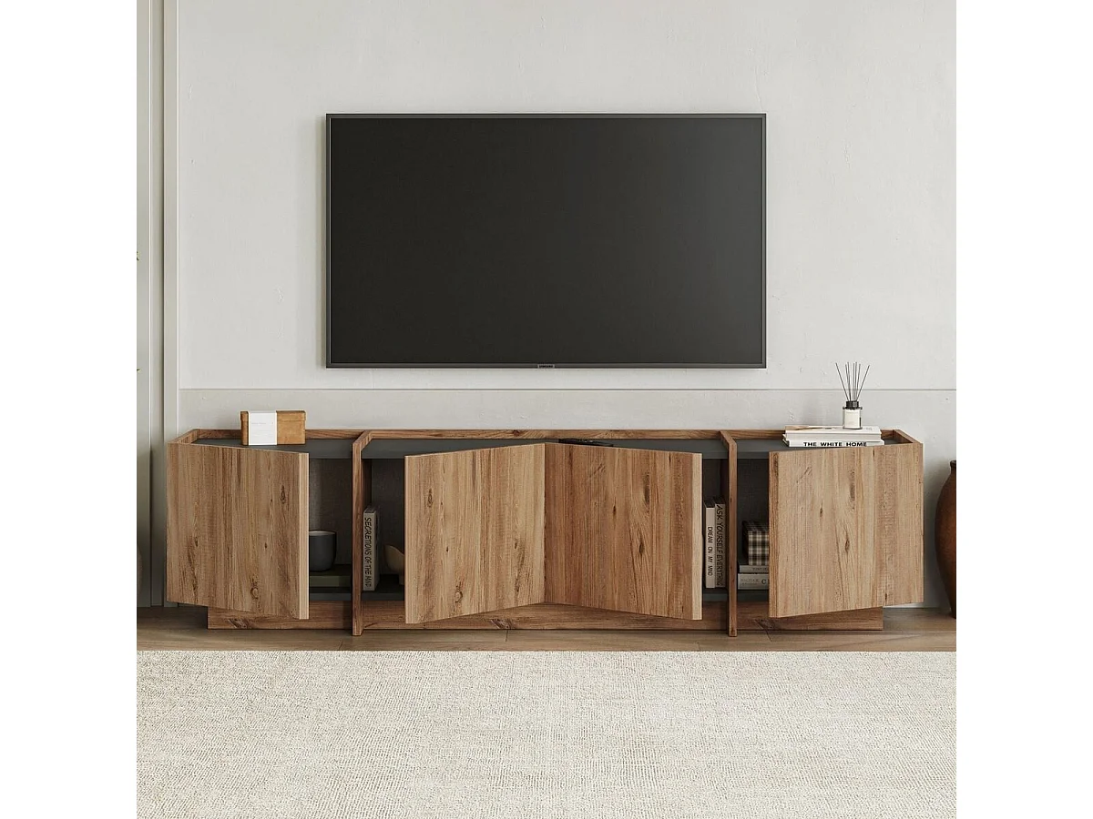 Meuble TV 4 portes L180 cm - ARVEN
