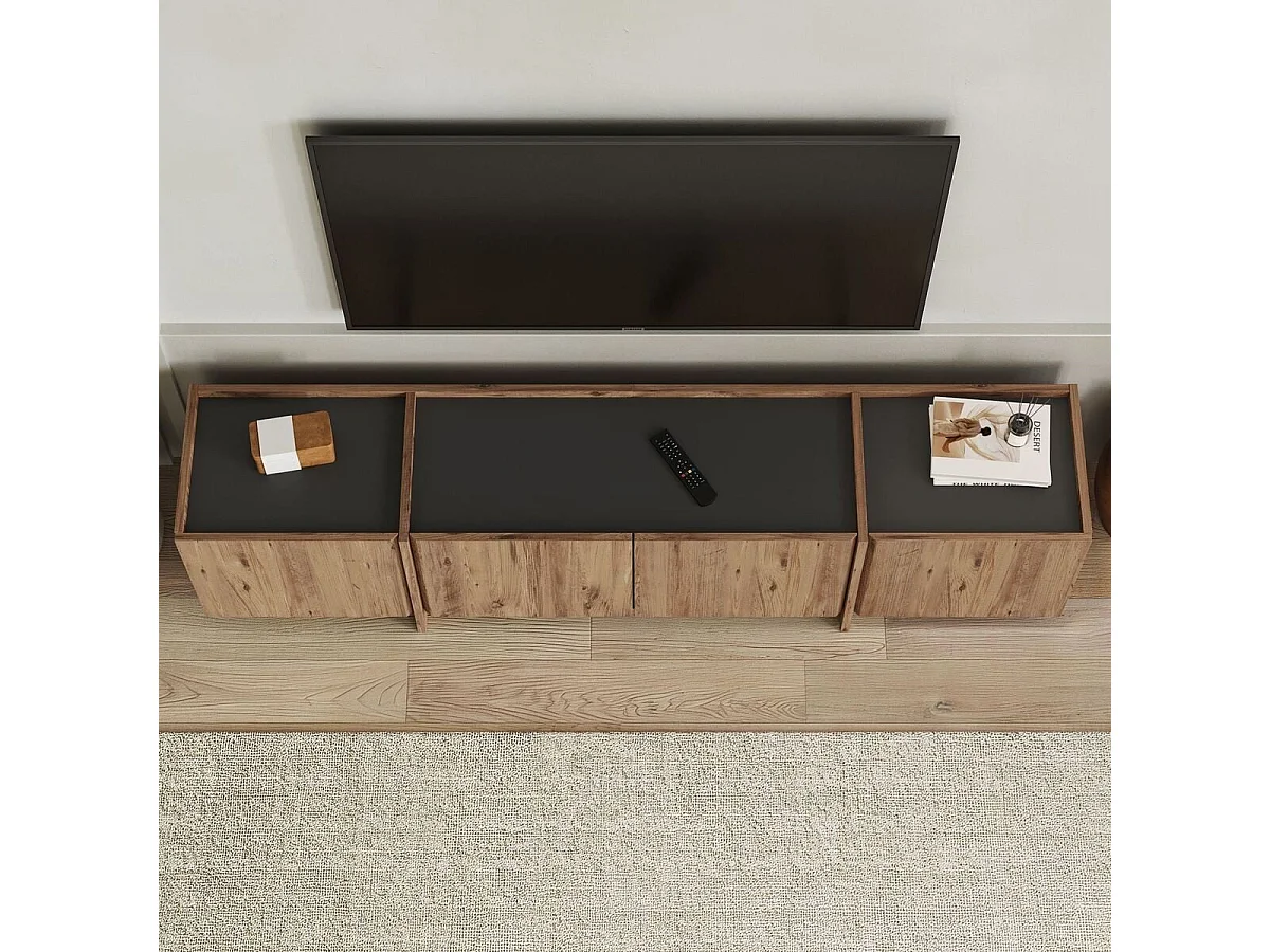 Meuble TV 4 portes L180 cm - ARVEN