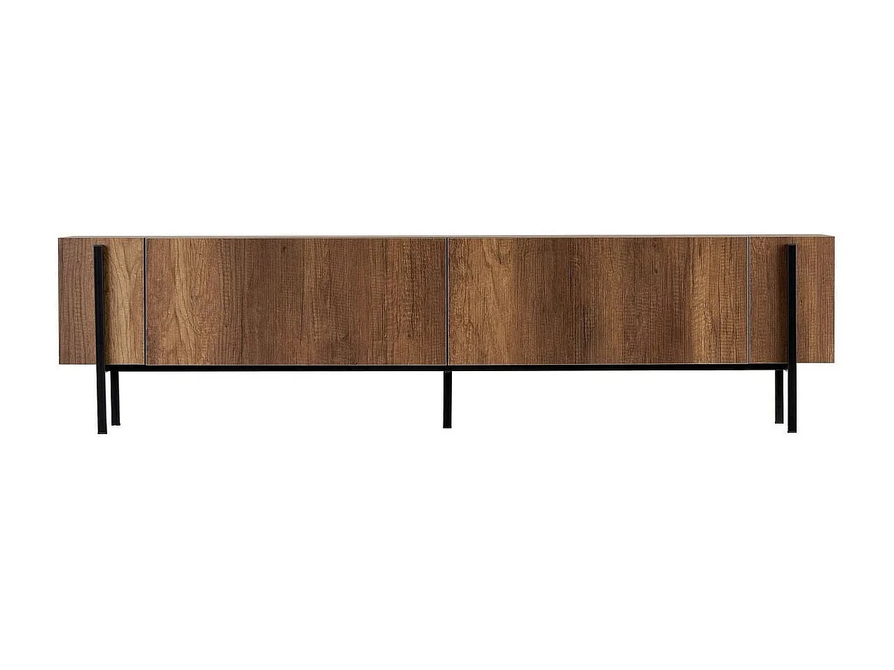 TV-meubel met 2 klepdeuren en metalen poten L180 cm - ATLAS