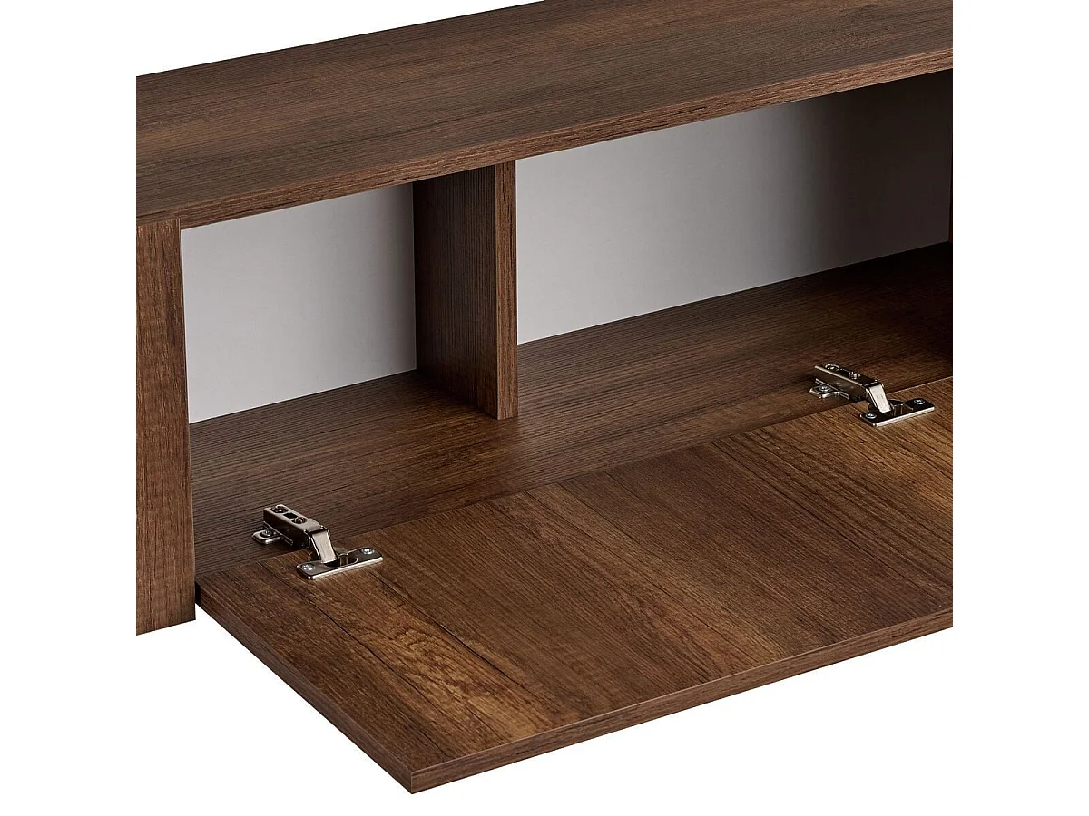 TV-meubel met 2 klepdeuren en metalen poten L180 cm - ATLAS