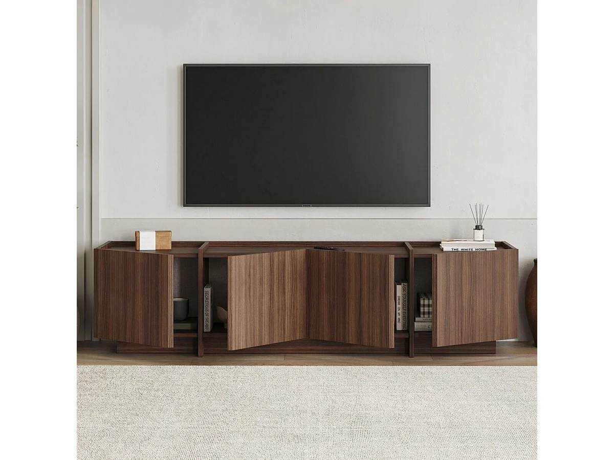 TV-Möbel 2 Türen, 2 Klappen und 1 Fach L180 cm - ARVEN