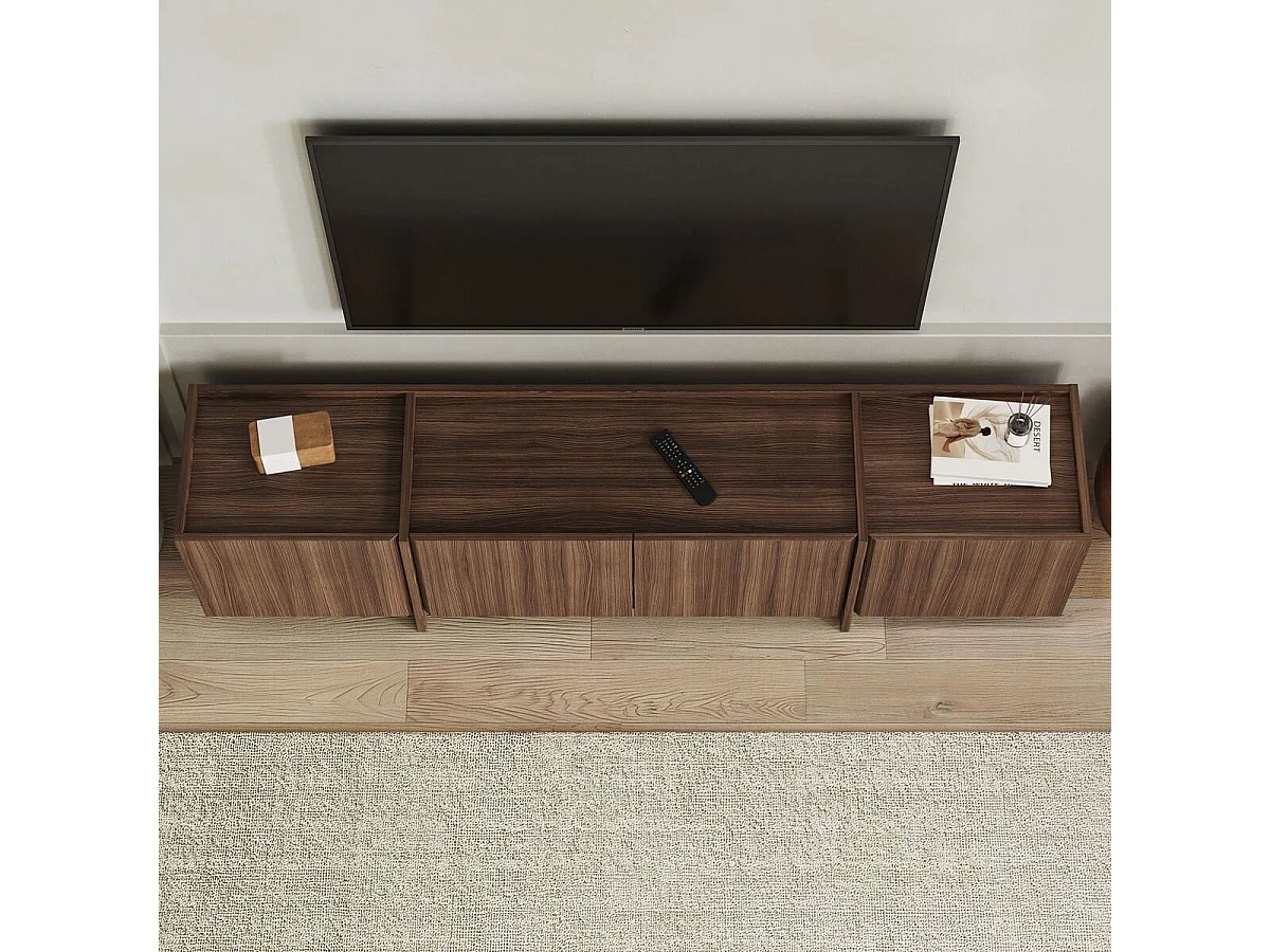 TV-Möbel 2 Türen, 2 Klappen und 1 Fach L180 cm - ARVEN