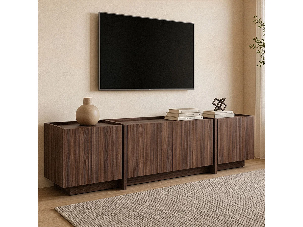 Meuble TV 4 portes L180 cm - ARVEN