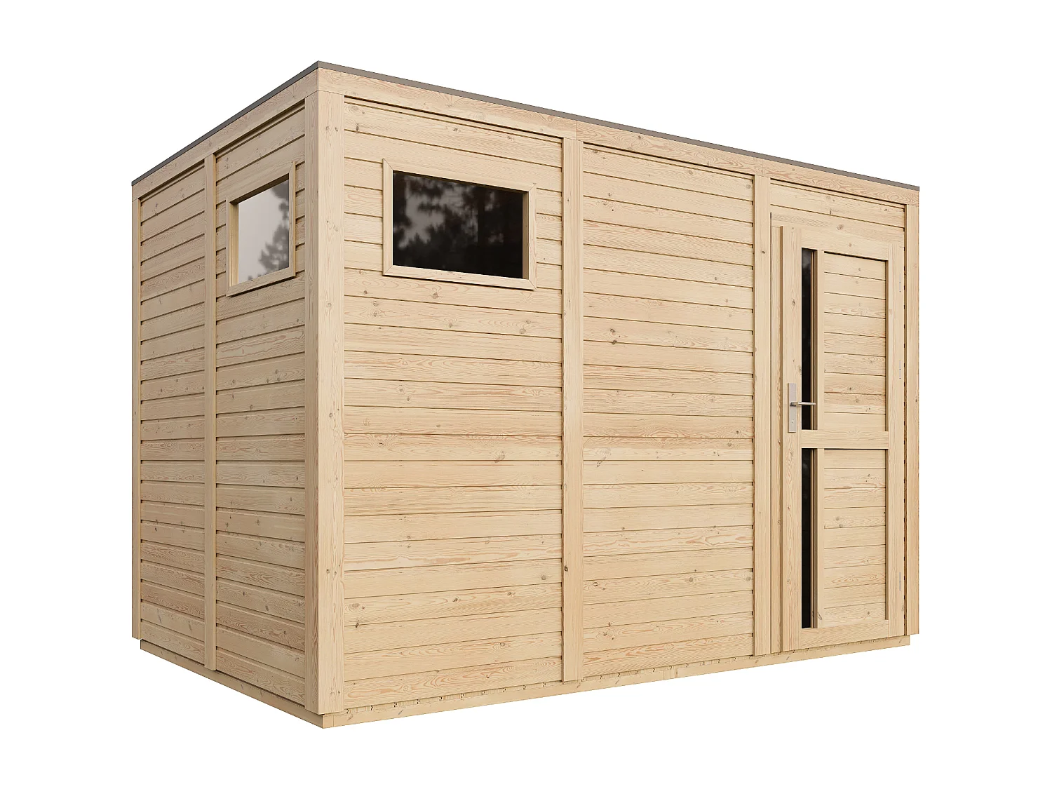 Casetta da giardino in legno con pavimento trattato - 6.18 m² / 202 x 306 x H216 cm - M326F1+M326G