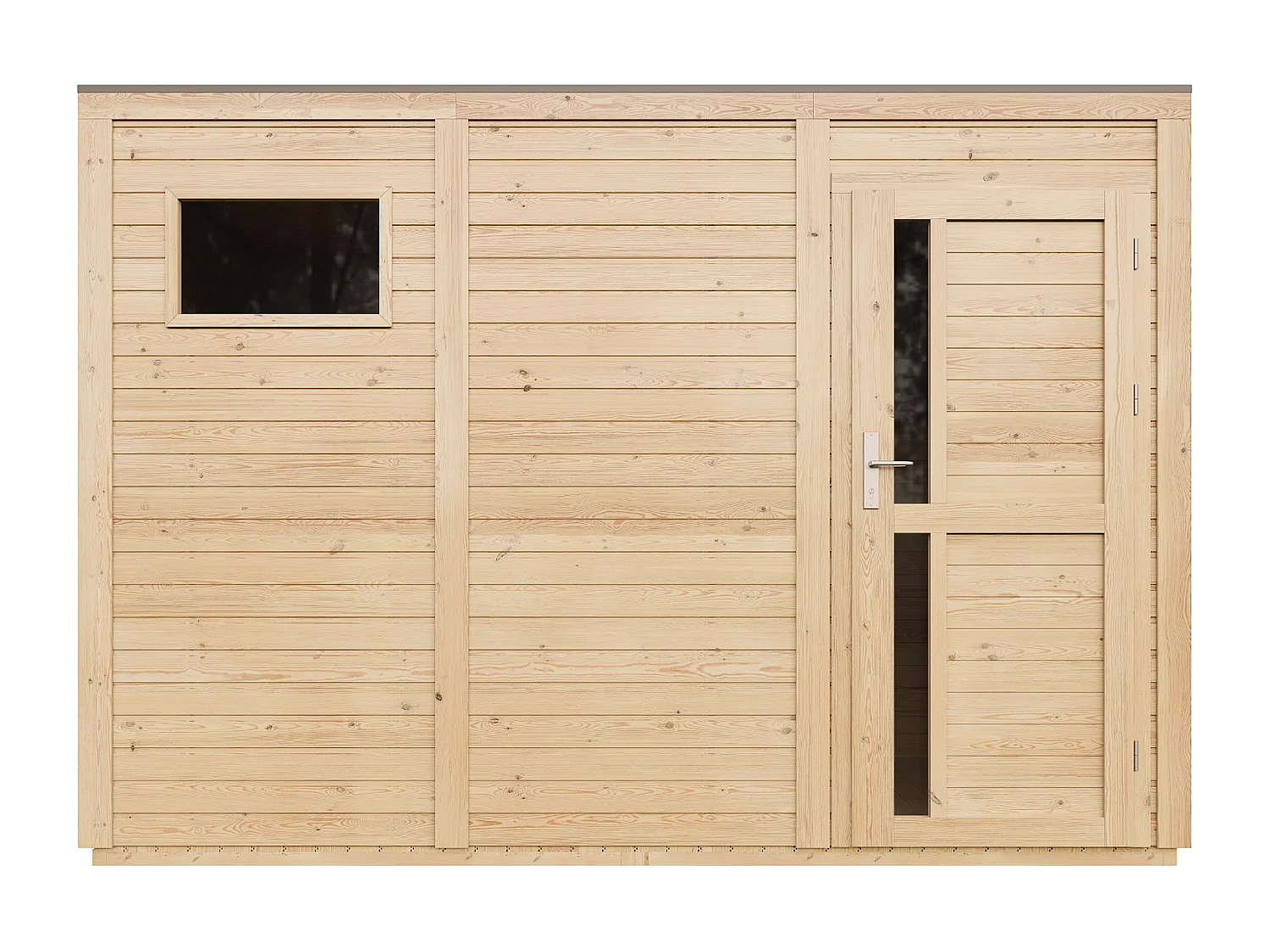 Casetta da giardino in legno con pavimento trattato - 6.18 m² / 202 x 306 x H216 cm - M326F1+M326G