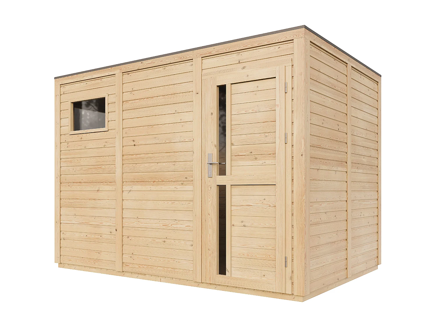 Casetta da giardino in legno con pavimento trattato - 6.18 m² / 202 x 306 x H216 cm - M326F1+M326G