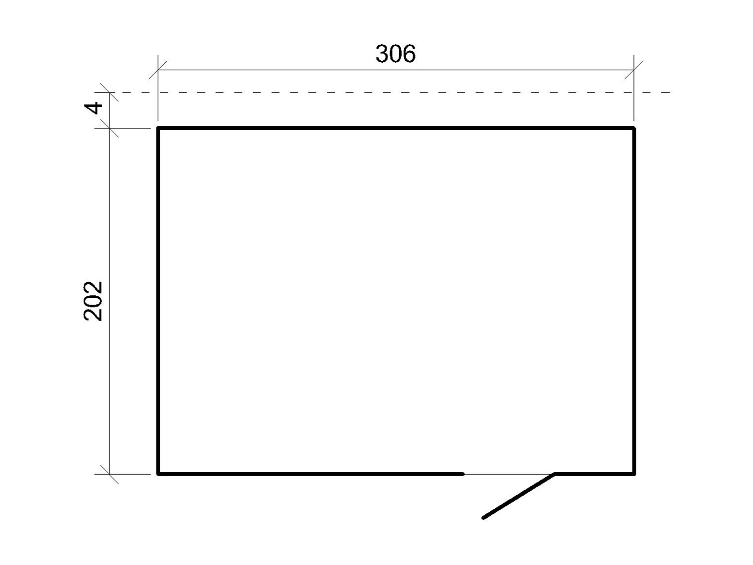 Casetta da giardino in legno con pavimento trattato - 6.18 m² / 202 x 306 x H216 cm - M326F1+M326G