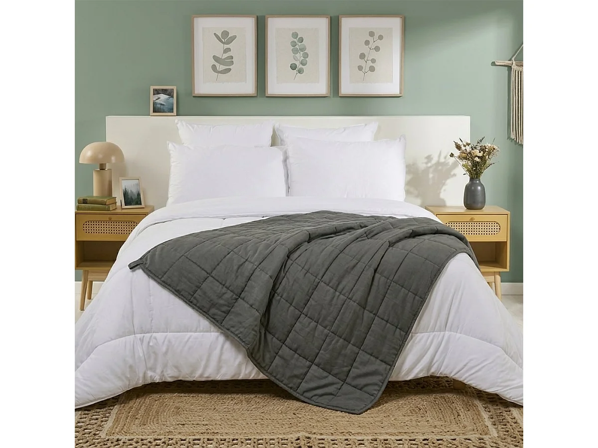 Couverture lestée anti-stress - Couette ponderée relaxante microfibre douce - 150x200cm